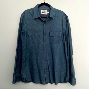 Guideboat Co. Beaver Brand Flat Tail Shirting Twill Blue Large